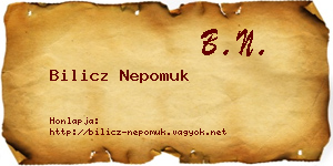 Bilicz Nepomuk névjegykártya